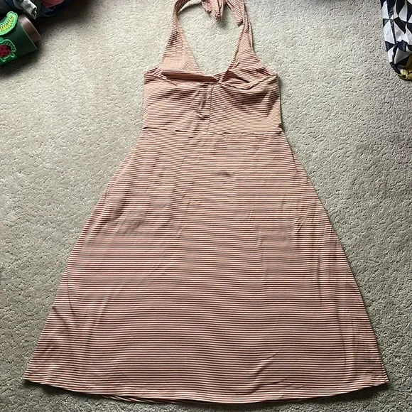 Pact Organic Cotton Shell Stripe Fit & Flare Halter Dress - S - Picture 10 of 12